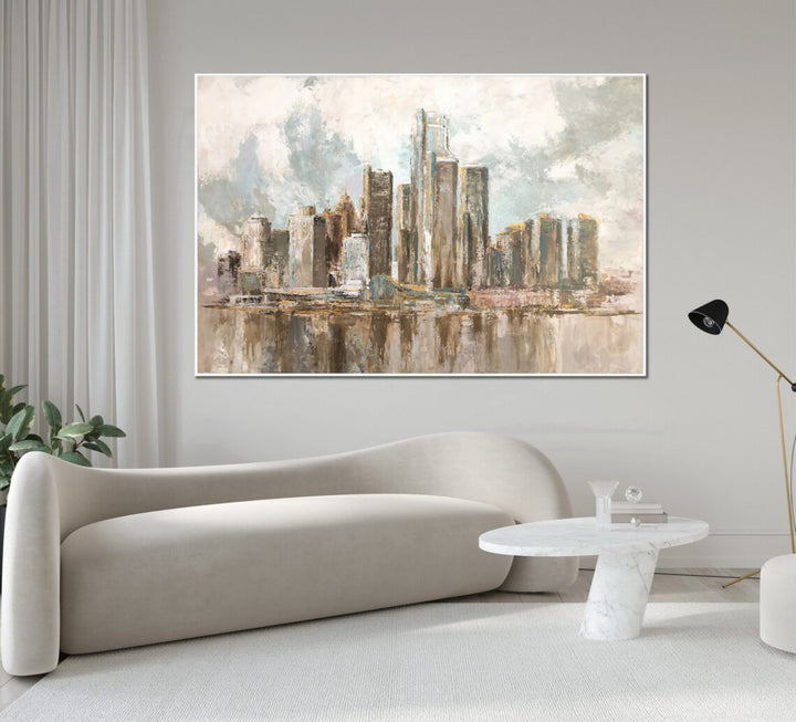 Large Cityscape Artwork Original Oil Painting New York Oversized Artwork | METROPOLIS