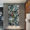 Original Colorful Painting Canvas Black Wall Art Jackson Pollock Style Painting Commission Art Heavy Textured Artwork Contemporary Art | WIRING WIND - trendgallery.ca