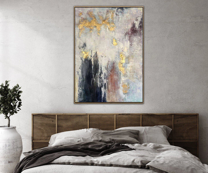Large Abstract Oil Painting On Canvas Gold Leaf Painting Modern Oil Painting | WINTER INSPIRATION - trendgallery.ca