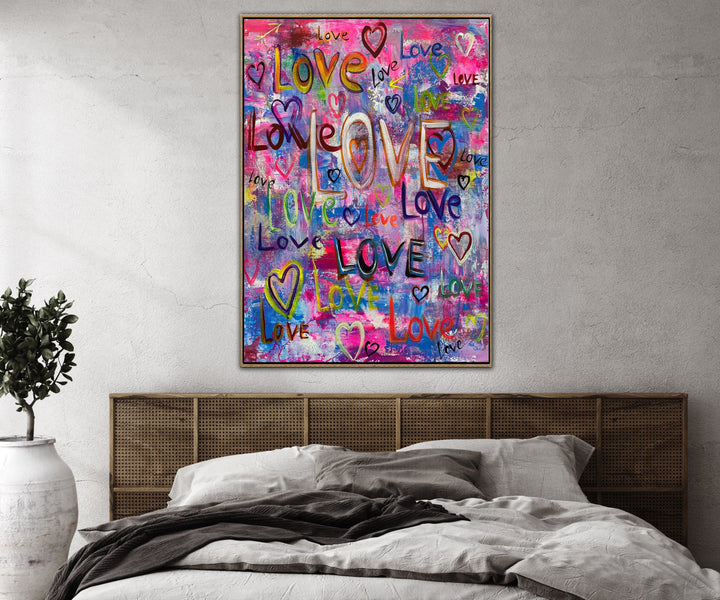 Large Original Acrylic Abstract Hearts Painting Canvas Artwork Love Wall Art | LOVE ART - trendgallery.ca