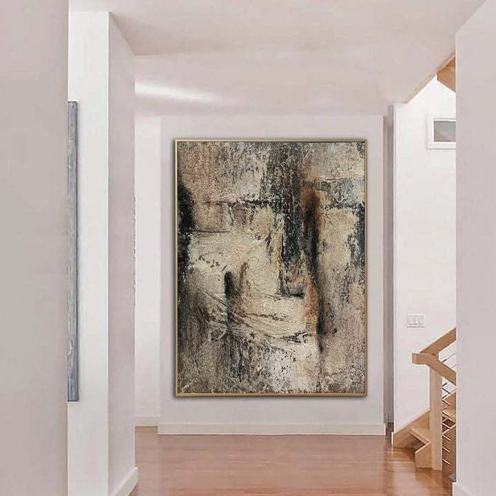 Large Abstract Beige Art Aesthetic Painting On Canvas 40x30 Expressionist Art Acrylic Painting New Apartment Gift Creative Decor | AZTEC WRITINGS - trendgallery.ca