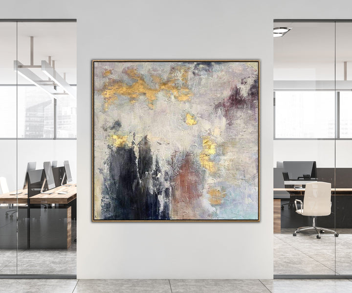 Modern Abstract Oil Painting Oversized Abstract Painting On Canvas Gold Leaf Painting | WINTER INSPIRATION - trendgallery.ca