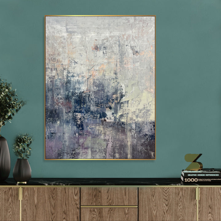Original Abstract Blue And Beige Paintings On Canvas Textured Wall Art Handmade Painting for Home Wall Decor | ASSOCIATION 264 39.4"x29.5"