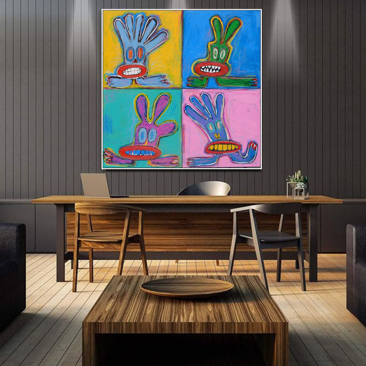 WILD RABBITS 46"x46"