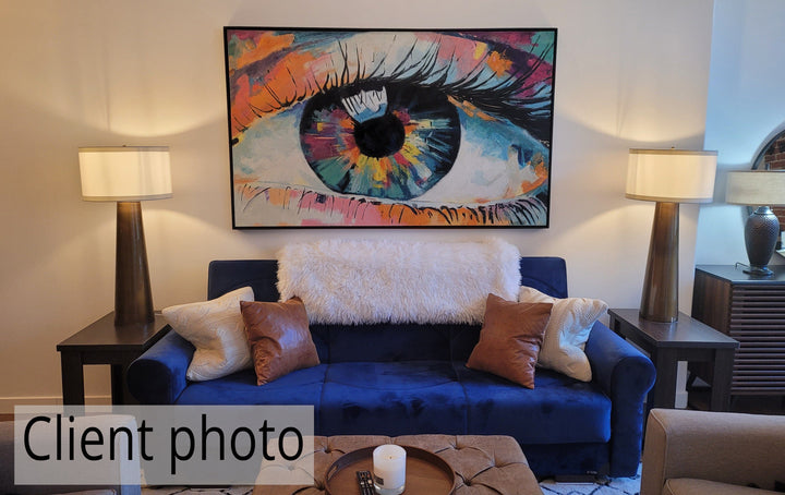 Oversize Frame Wall Art Eye Painting Colorful Painting Abstract Acrylic Painting Modern Painting On Canvas | THE SEEING EYE
