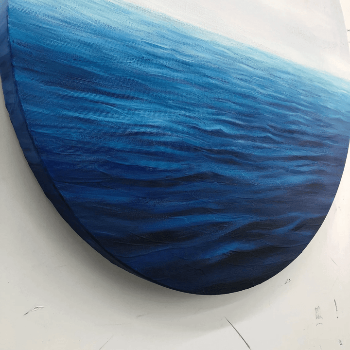 Ocean Horizon Abstract Painting Round Sea Abstrafct Painting Circular Ocean Abstract Painting| ENDLESS OCEAN