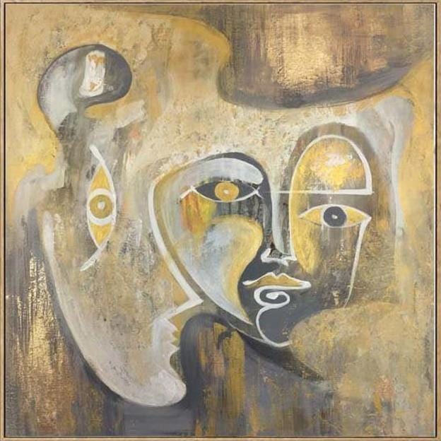 Gold Painting Brown Painting Art Painting Abstract Oil Canvas Painting | FACES OF LIGHT - trendgallery.ca