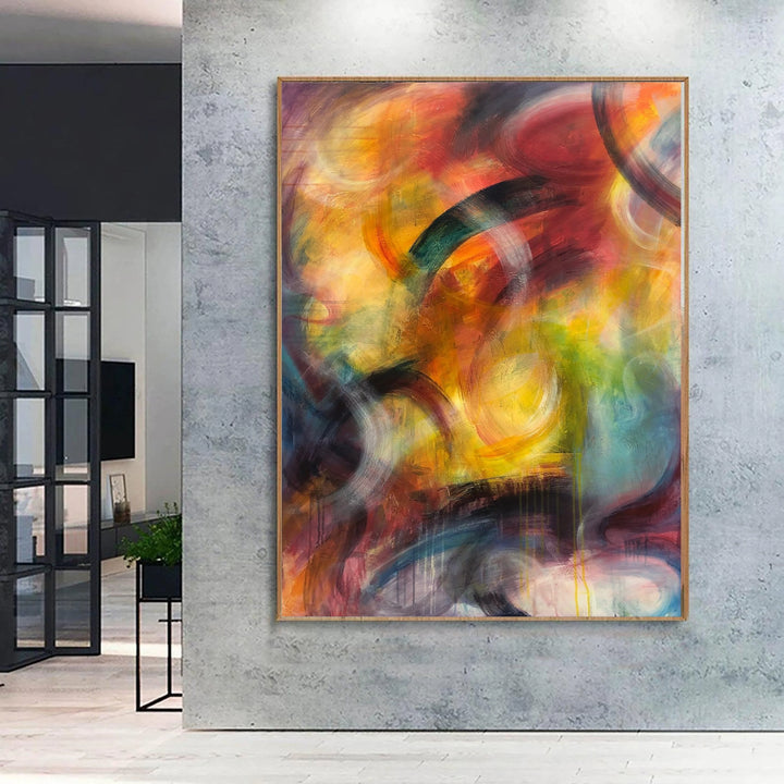 Abstract Colorful Painting Modern Canvas Wall Art Colorful Artwork Acrylic Painting Abstract Oil Painting Modern Fine Art Wall Decor | AUTUMN WALTZ - trendgallery.ca