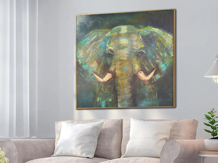 Large Original Abstract Elephant Paintings on Canvas Modern Contemporary Art Textured Oil Painting Animal Painting | GIANT - trendgallery.ca