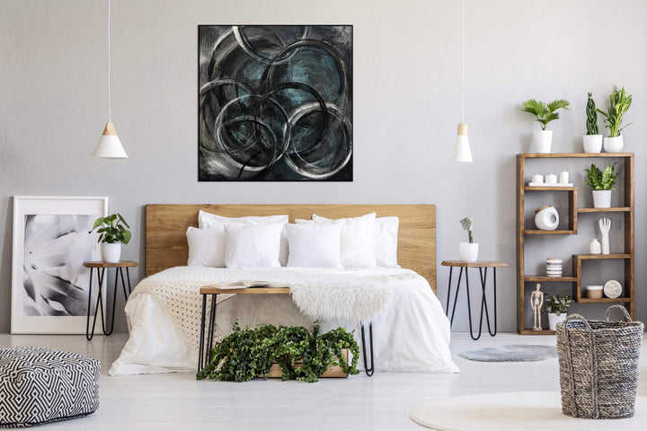 Extra Large Wall Art Abstract Painting Black And White Painting On Canvas Black Oil Paintings Original Abstract Living Room Wall Art Decor | EXEMPTION - trendgallery.ca
