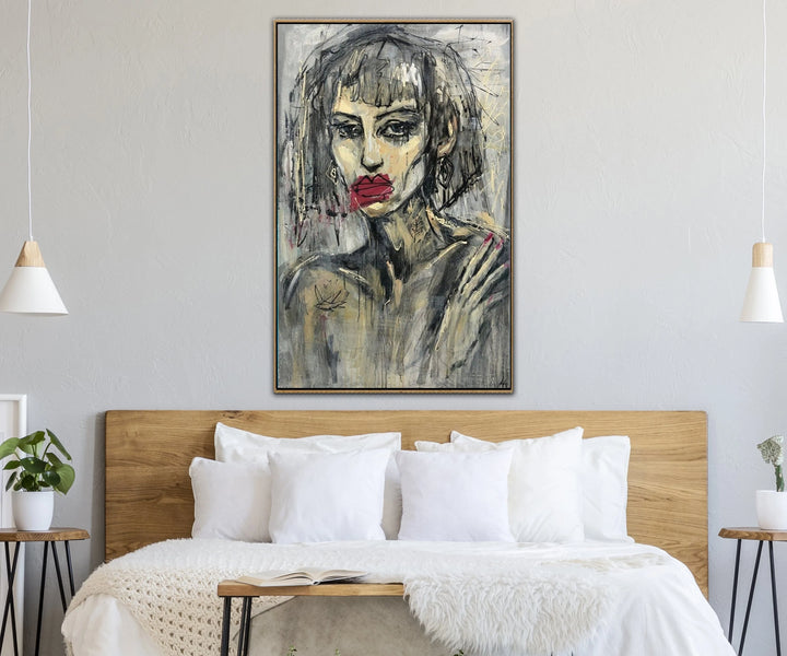 Large Oil Abstract Painting Canvas Girl Painting Acrylic Woman Wall Art On Canvas Handmade Art Work Modern Wall Art | INTIMATE EVENING