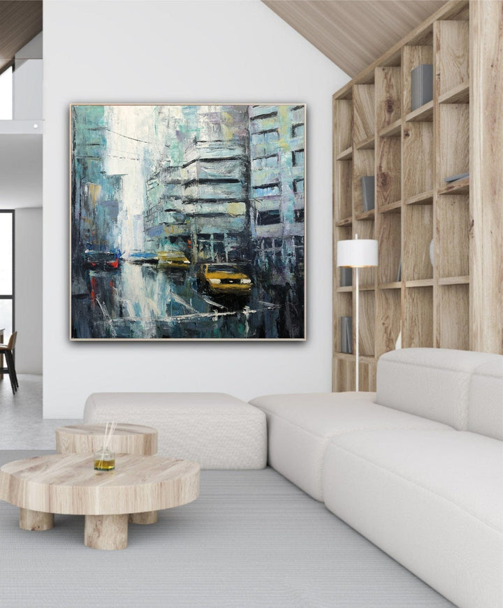 Original Abstract Tokyo Cityscape Paintings On Canvas Aesthetic Tokyo Streets Wall Art Textured City Oil Painting Modern Streets Wall Decor | STREETS OF TOKYO