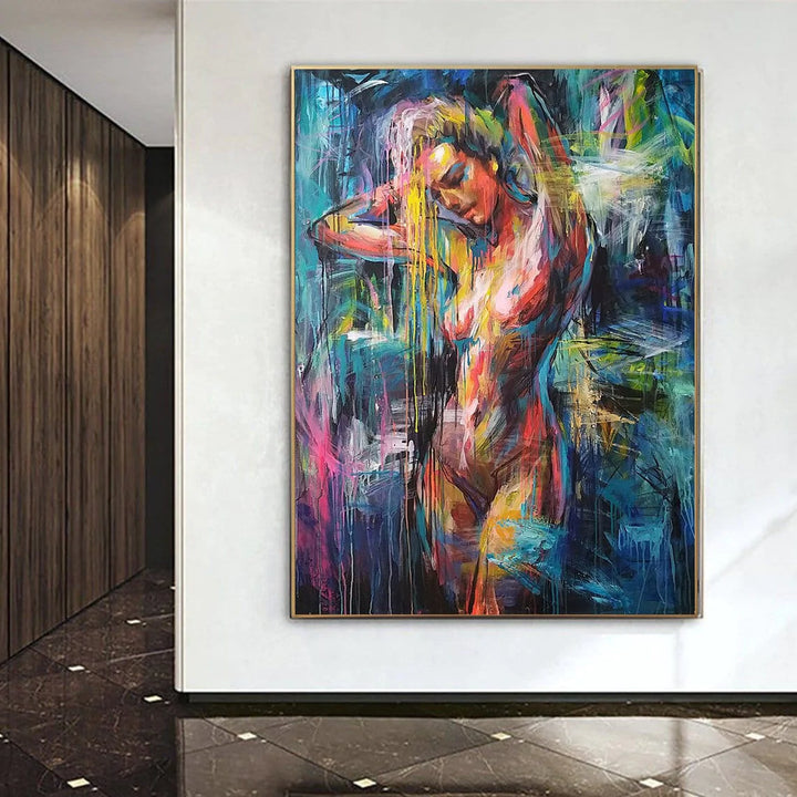 Large Abstract Figurative Art Original Colorful Paintings On Canvas Textured Handmade Painting Modern Vivid Fine Art | LADY RAIN - trendgallery.ca