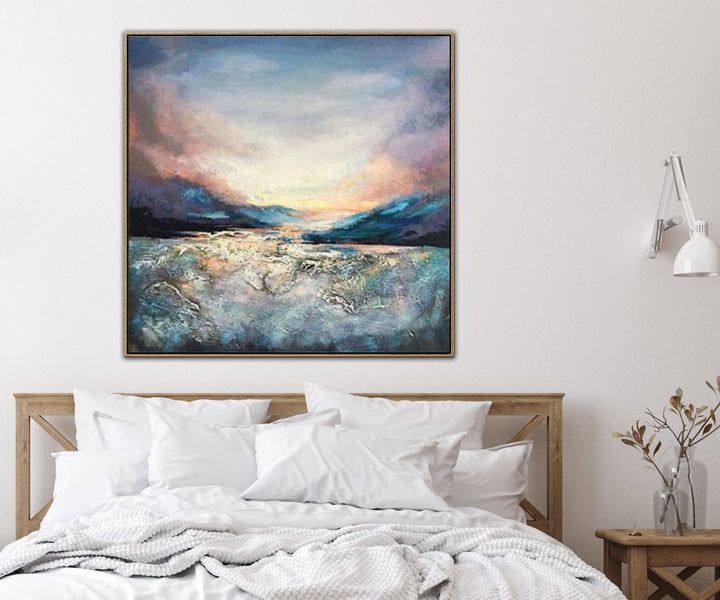 Large Original Abstract Mountains Paintings On Canvas Modern Ocean Wall Art | OCEANIC WAVES - trendgallery.ca