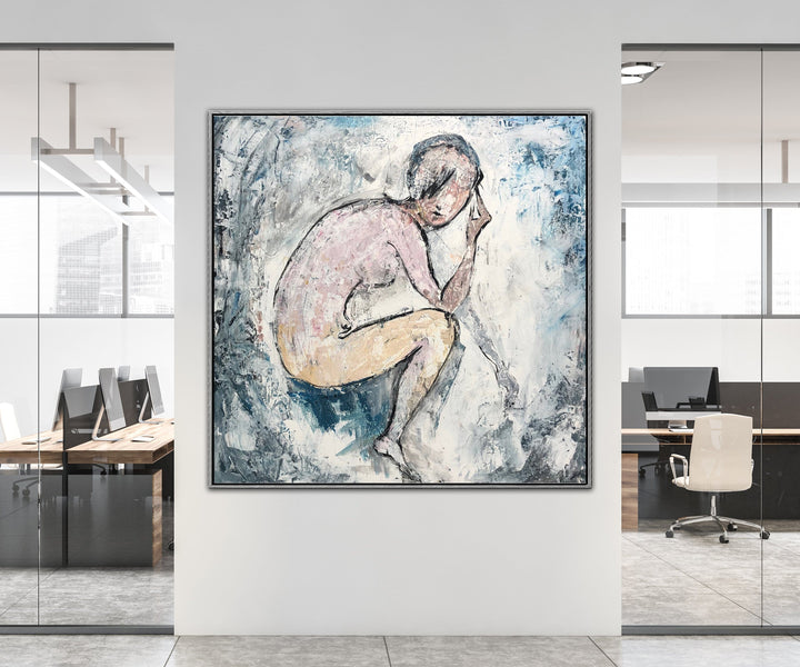 Abstract Painting Canvas Thinker Painting Oil Female Body Painting Modern Large Abstract Naked Woman Body Modern Artwork Wall Decor | NAKED THINKER - trendgallery.ca