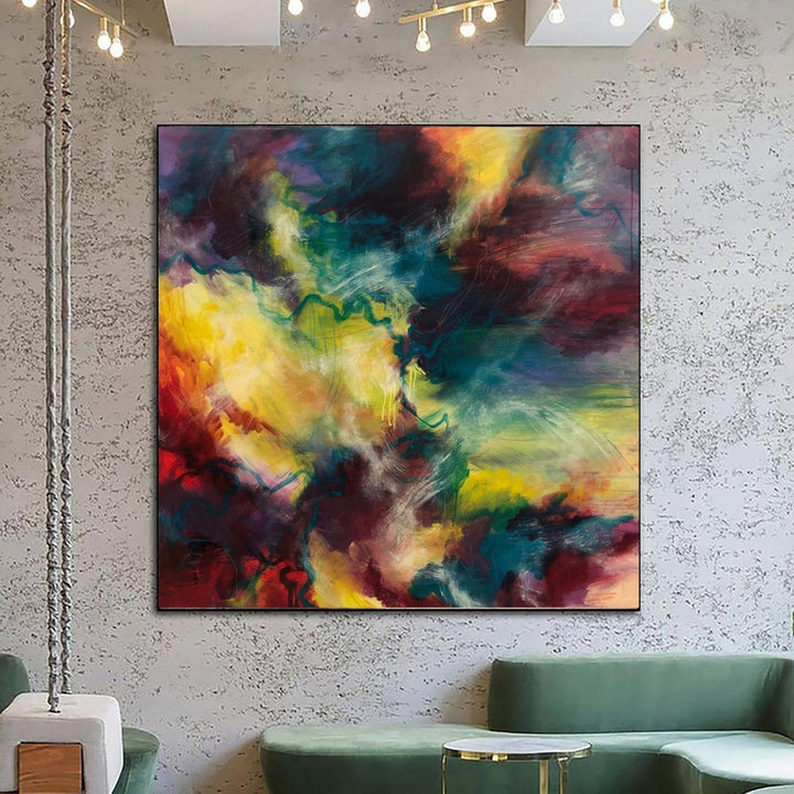 Large Abstract Painting On Canvas In Bright Сolors Modern Expressionist Art Vivid Painting Hand Painted Art | VIVID SKY