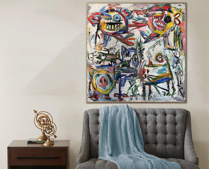 Large Original Urban Fine Art Abstract Colorful Paintings On Canvas Textured Wall Decor | URBAN CHAOS - trendgallery.ca
