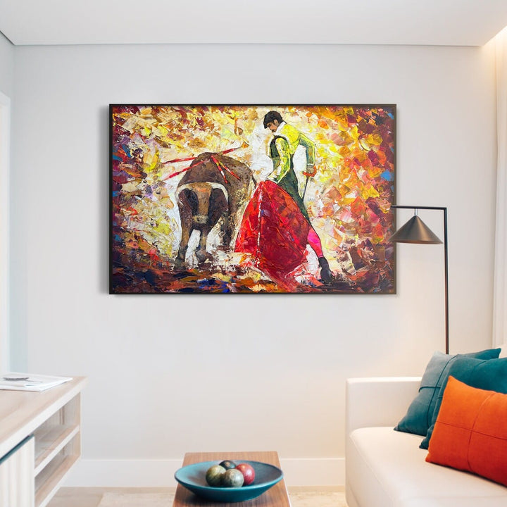 Spanish Matador Bullfighter Acrylic Painting Corrida Original Oil Painting Bullfight Torero | SPANISH MATADOR - trendgallery.ca