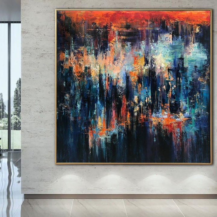 Large Paintings Night City Original Abstract Painting Wall Art Abstract Painting On Canvas Original Textured Art Living Room Wall Art | NIGHT CITY - trendgallery.ca