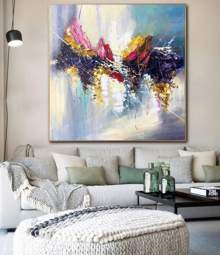 Large Painting on Canvas Abstract Wall Art Impressionist Art Oil Painting Fine Art Contemporary Living Room Decor Colorful Artwork | BRIGHT EMOTIONS - trendgallery.ca