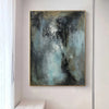 Large Abstract Painting Black Canvas Art Turquoise Painting Aesthetic Wall Art Modern Canvas Art Apartment Gift Above Fireplace Decor | SPIRIT OF NATURE - trendgallery.ca