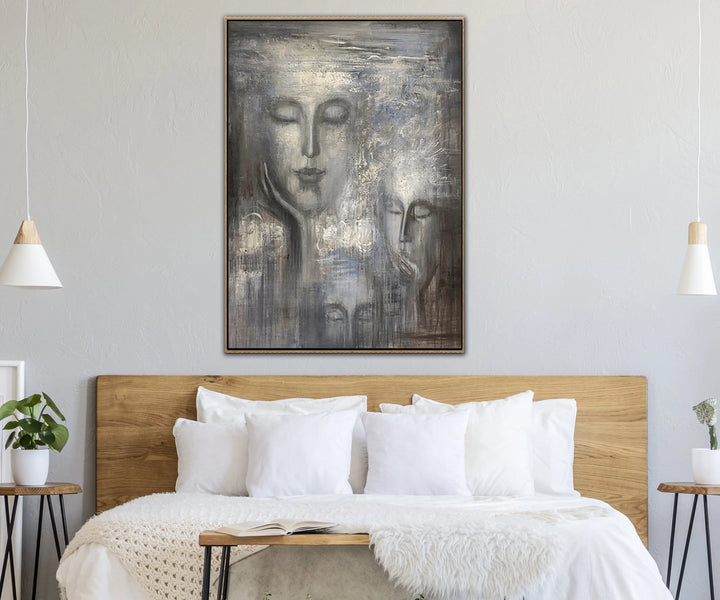 Acrylic Painting On Canvas Original Abstract Faces Painting Contemporary Art | WATER NYMPHS - trendgallery.ca