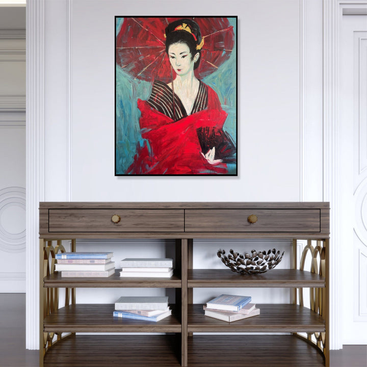 GEISHA WITH UMBRELLA 64"x48"