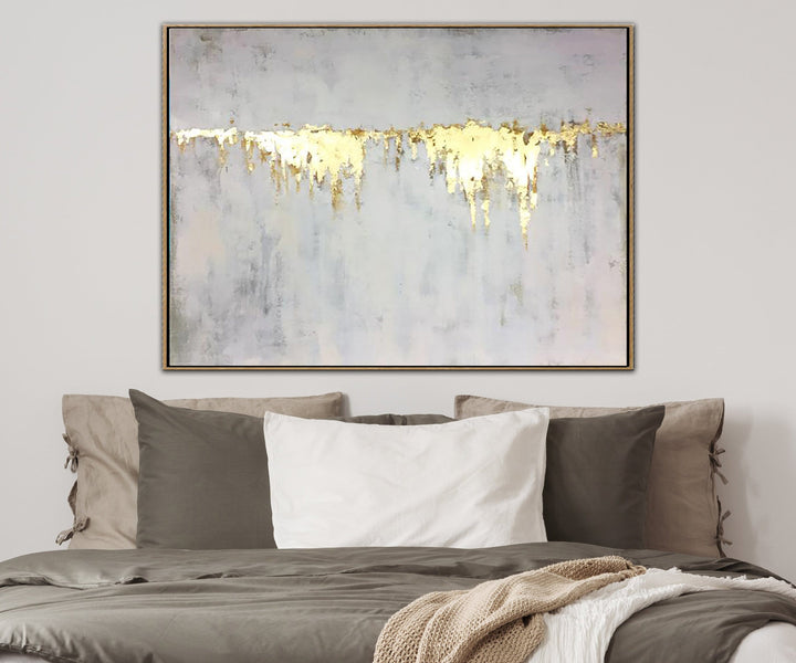 Abstract Painting On Canvas Beige Painting Gold Painting Canvas | GOLDEN WATERFALL - trendgallery.ca