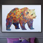 Bear Large Abstract Painting Bear Painting Grizzly Painting Modern Abstract Canvas Painting | GRIZZLY
