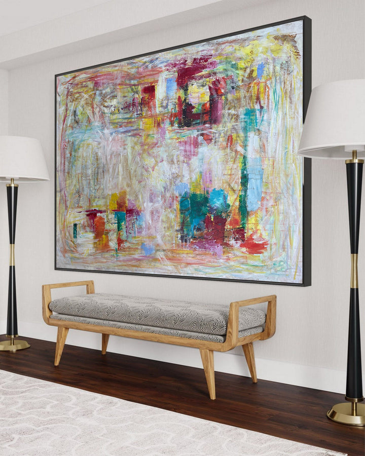 Abstract Watercolor Style Oil Painting On Canvas Modern Artwork Colorful Wall Art Decor | NONCHALANCE 36"x54"