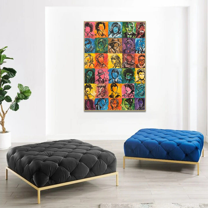 Large Abstract Colorful Figurative Paintings On Canvas Multicolor Abstract Shapes Artwork Famous People Painting | PERFORMANCE
