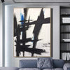 Original Oil Abstract Black And White Painting Textured Wall Art Franz Kline style | THE MIND'S POWER - trendgallery.ca