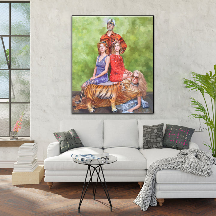 Abstract Family Paintings from Photo Colorful Oil Painting Wall Art Decor for Home | PAINTING FROM PHOTO #68