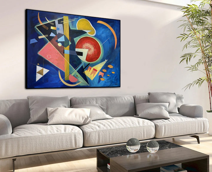Abstract Colorful Shapes Expressionist Art Kandinsky Style Figurative Paintings On Canvas Geometric Figures Modern Wall Decor | FORM PLEASURE 48"x60"