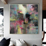 Abstract Expressionism Painting Canvas Pink Painting Modern Fine Art Acrylic Artwork Mural Painting Contemporary Wall Art Textured Art | PINK HEAVEN