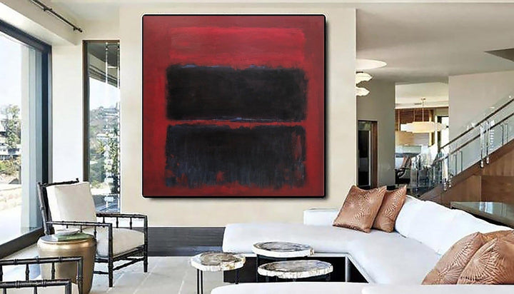 Abstract Red And Black Painting Mark Rothko Canvas Wall Art Textured Fine Art Modern Painting Handmade Art Mark Rothko Style Wall Art | SHADES OF RAGE - trendgallery.ca