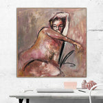 Abstract Woman Painting Original Post Expressionist Paintings On Canvas Edgar Degas Woman Art Female Silhouette Canvas Handmade Artwork | POSE