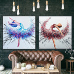 Abstract Ballerinas Painting on Canvas Impasto Oil Diptych Wall Art Ballet Dancer Art Painting for Aesthetic Decor | YOUNG BALLERINAS