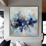 Abstract Light Blue Artwork Paintings On Canvas Giant Painting Expressionist Art Oil Acrylic Painting Modern Royal Blue Art | ENERGY VORTEX