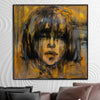 Abstract Portrait Painting Canvas Figurative Wall Art Woman Face Artwork Painting 32x32 Art Giant Wall Art Decor | YOUNG GIRL - trendgallery.ca