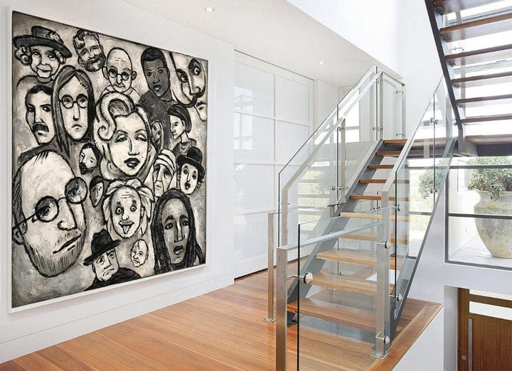 Famous Face Painting Black And White Abstract People Painting Lifestyle Human Art | FAMOUS PEOPLE - trendgallery.ca