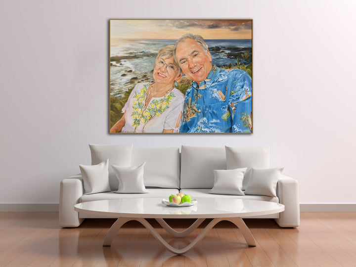 Colorful Grandparents Paintings from Photo Abstract Painting Wall Art Decor for Home | PAINTING FROM PHOTO #69