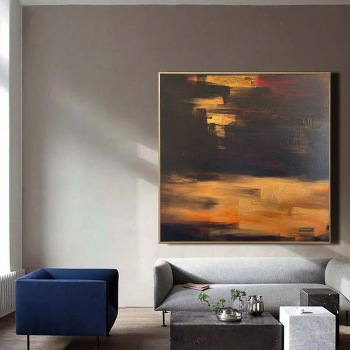 Abstract Sand Painting Colorful Art Sandstorm Painting On Canvas Orange Sand Original Wall Art for Living Room | SANDSTORM - trendgallery.ca