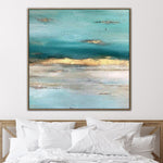 Oversize Canvas Sunset Painting Acrylic Ocean Wall Art Turquoise Oil Canvas Fine Art Wall Decor | SUNSET OVERDRIVE