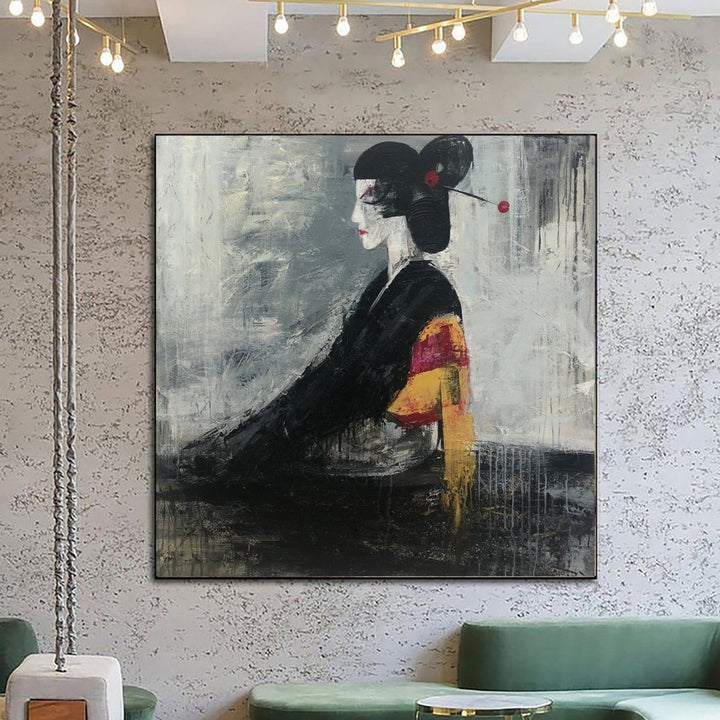 Abstract Geisha Paintings On Canvas Japanese Art Figurative Painting Original Acrylic Wall Art Geisha Portrait | GEISHA - trendgallery.ca