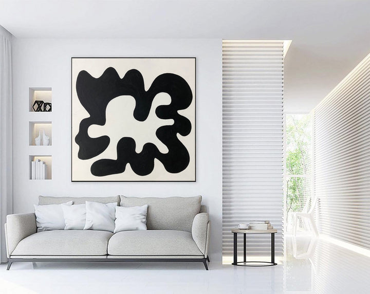 Large Abstract Black And White Paintings On Canvas Abstract Fine Art Modern Fine Art Texture Art Contemporary Creative Wall Art | WAY AROUND - trendgallery.ca