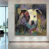 Large Abstract Dog Paintings On Canvas American Pitbull Aesthetic Painting 40x40 Acrylic Artwork Modern Fine Art Wall Decor | LIFELONG FRIEND - trendgallery.ca