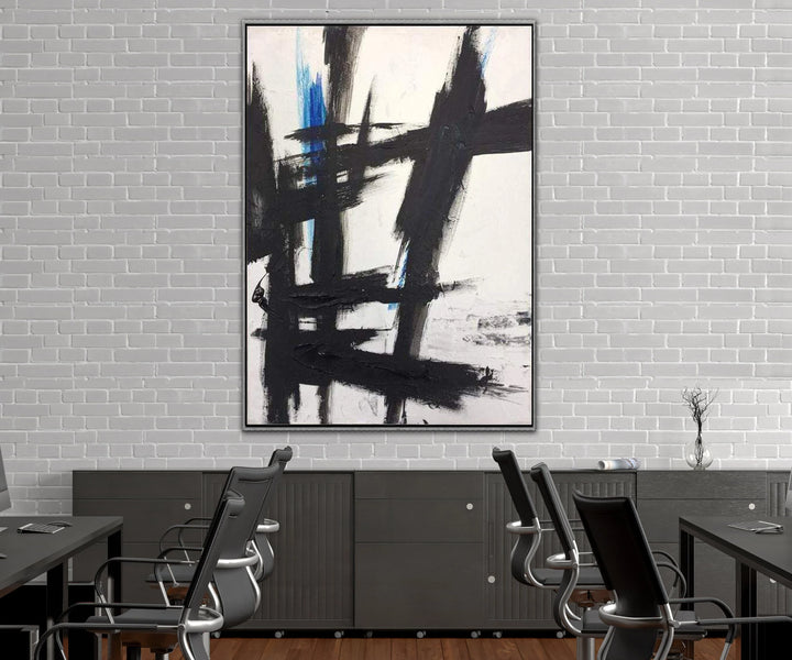 Original Oil Abstract Black And White Painting Textured Wall Art Franz Kline style | THE MIND'S POWER - trendgallery.ca
