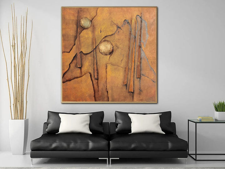 Large Abstract Gold Paintings On Canvas Original Acrylic Painting Creative Geometric Art Textured Hand Painted Art | CLARITY - trendgallery.ca