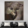 Abstract Deer Wall Art Canvas Wild Animal Painting Dark Art Heavy Textured Artwork Contemporary Wall Art Luxury Painting | PROUD DEER - trendgallery.ca